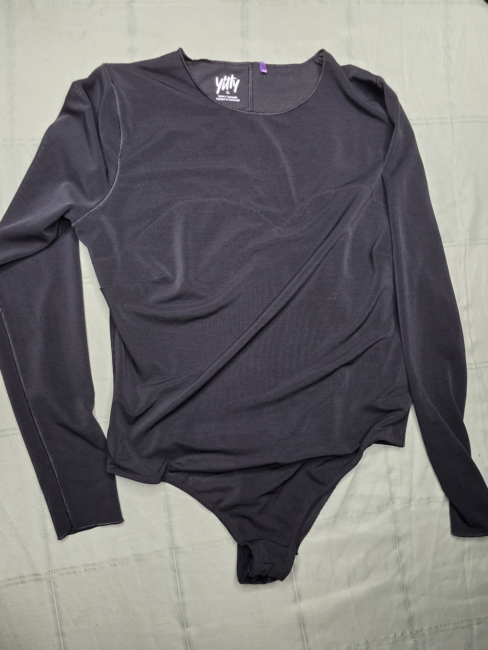 Lizzo Yitty Major Label Mesh Long Sleeve Bodysuit – Black XL